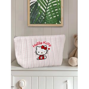 Gestreepte toilettas HELLO KITTY roze, gestreept