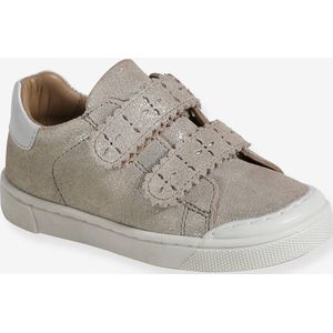 Leren sneakers met klittenband, kleutercollectie meisjes goud