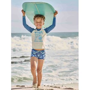 UV-bestendige zwemset met zwemshirt + boxershort voor jongens blauw