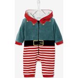 Onesie voor Kerstmis in fluweel baksteenrood