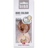 Set van 2 BIBS Colour-fopspenen, maat 1 van 0 tot 6 maanden terracotta + poederroze