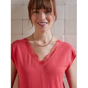 Zwangerschapsshirt met voor- en achterkant van linnenmix grenadine