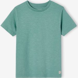 Personaliseerbare gekleurd jongensshirt met korte mouwen salie