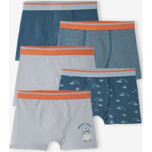 Set met 5 stretch boxers Y�ti voor jongens grijsblauw