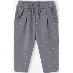 Fleece-pantalon voor meisjesbaby grijsblauw