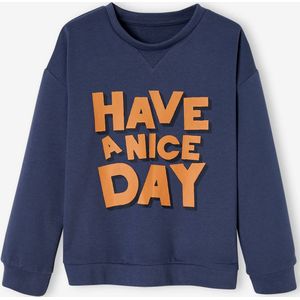 Sweater opschrijft ""Have a nice day"" voor jongens leiblauw