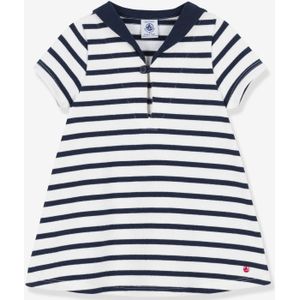 Katoenen jurk met korte mouwen PETIT BATEAU wit