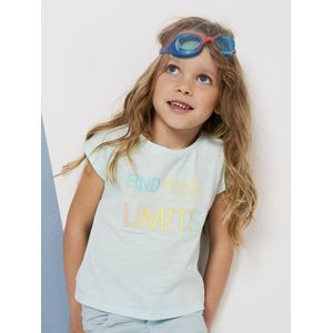 Meisjesshirt met decoratieve boodschap lichtgroen