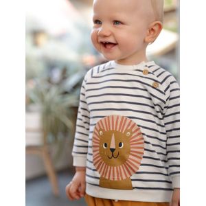 Gestreept sweatshirt van molton baby leiblauw