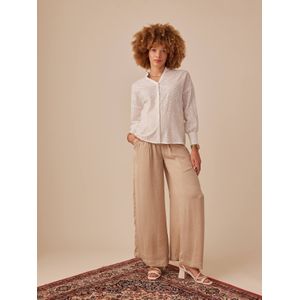 Soepele zwangerschapsbroek palazzo-stijl ENVIE DE FRAISE zandbeige