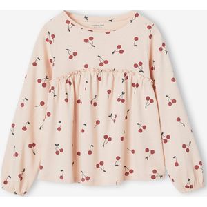 Shirtblouse met print voor meisjes roze (poederkleur)