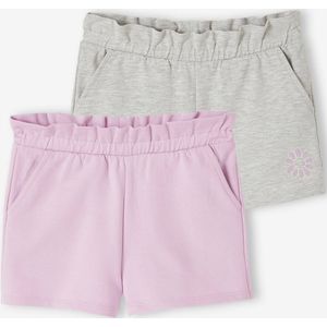 Set van 2 meisjesshorts zachtpaars