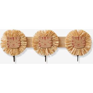 Kapstok leeuwen in raffia hout/raphia