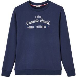 Dames sweatshirt uit onze Chouette Famille capsule collectie vertbaudet marineblauw grijs