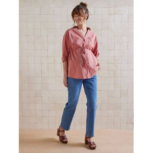 Bluse in Leinenoptik f�r Schwangerschaft und Stillzeit terracottategel