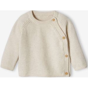 Babytrui van tricot met opening aan de voorkant gem�leerd beige