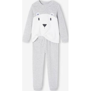 Pyjama fluweel / velours voor jongens Beer gem�leerd grijs