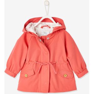 Parka met capuchon babymeisje koraal