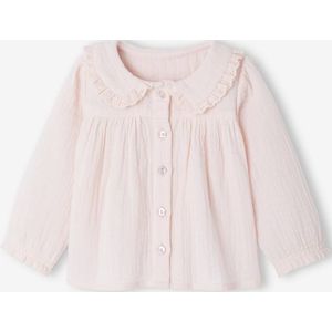 Babyblouse van katoengaas lichtroze