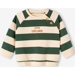 Gestreept sweatshirt van molton baby blauw, gestreept