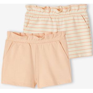 Set van 2 meisjesshorts abrikoos