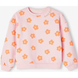 Decoratieve meisjessweater met hartjes of stippen lichtroze