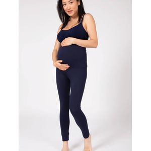 Lange eco-vriendelijke zwangerschapslegging met hoge taille marineblauw