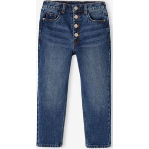 Jeans Mom fit MorphologiK meisjes heupomtrek LARGE jeansblauw