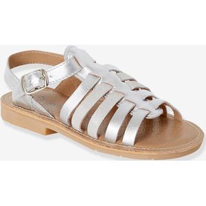 Leren sandalen voor meisjes zilver