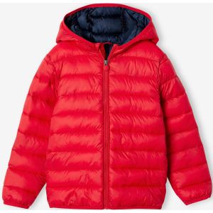 Lichte donsjas met capuchon jongen rood
