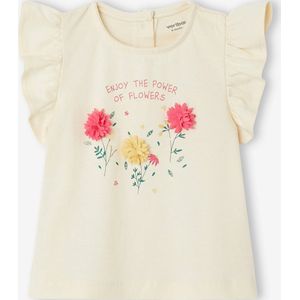 T-shirt met bloemen in reli�f baby ecru