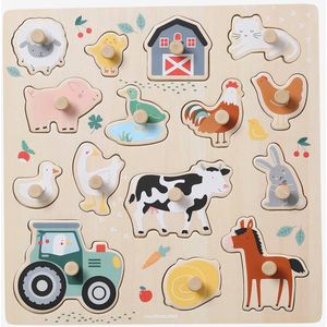 Puzzel met knoppen Lovely Farm van FSC�-hout beige