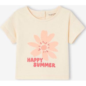 Babyshirt ""Happy summer"" met korte mouwen ecru