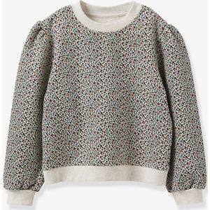 Meisjessweater met Rosemary-print - Biokatoen CYRILLUS wit, bedrukt