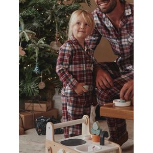 Kinderpyjama voor Kerstmis rood, geruit