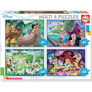 Set met 4 puzzels van 50 tot 150 stukjes Multi 4 Classic Disney� EDUCA wit