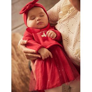Kerstset voor baby's: jurk, hoofdband en maillot rood