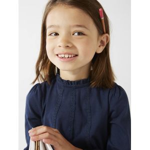 Oeko-Tex� Macram� Details Meisjesblouse T-shirt marineblauw