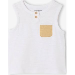 Babysweater met contrasterende zak wit
