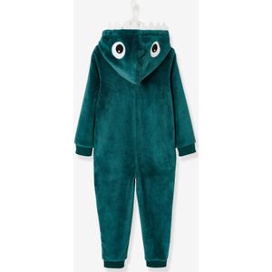 Jumpsuit Dinosaurus effen donkergroen