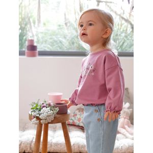 Babysweater met print zachtpaars
