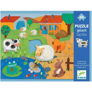 Puzzel Tactiloferme 20 stuks DJECO multi-gekleurd