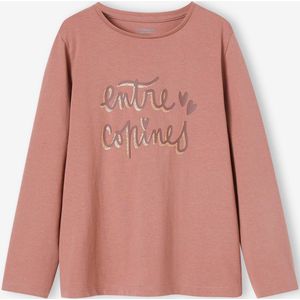 T-shirt met tekst voor meisjes rozenhout