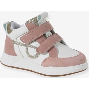 Hoge kindersneakers met klittenband veel roze