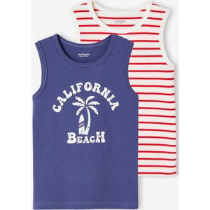 Set van 2 tanktops voor jongens veel blauw