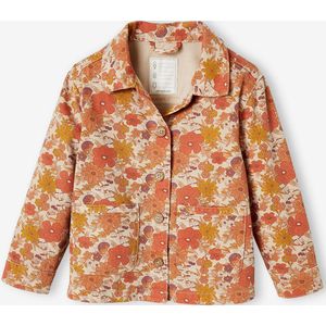 Meisjesjack met bloemenprint nude