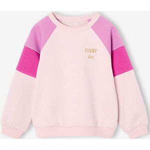 Colorblock meisjessweater lichtroze
