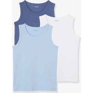 Set van 3 onderhemdjes voor jongens hemelblauw
