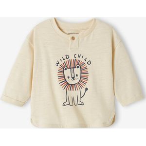 T-shirt met lange mouwen ""leeuw"" baby ecru