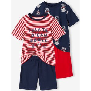 Set van 2 piraten pyjashorts voor jongens marineblauw